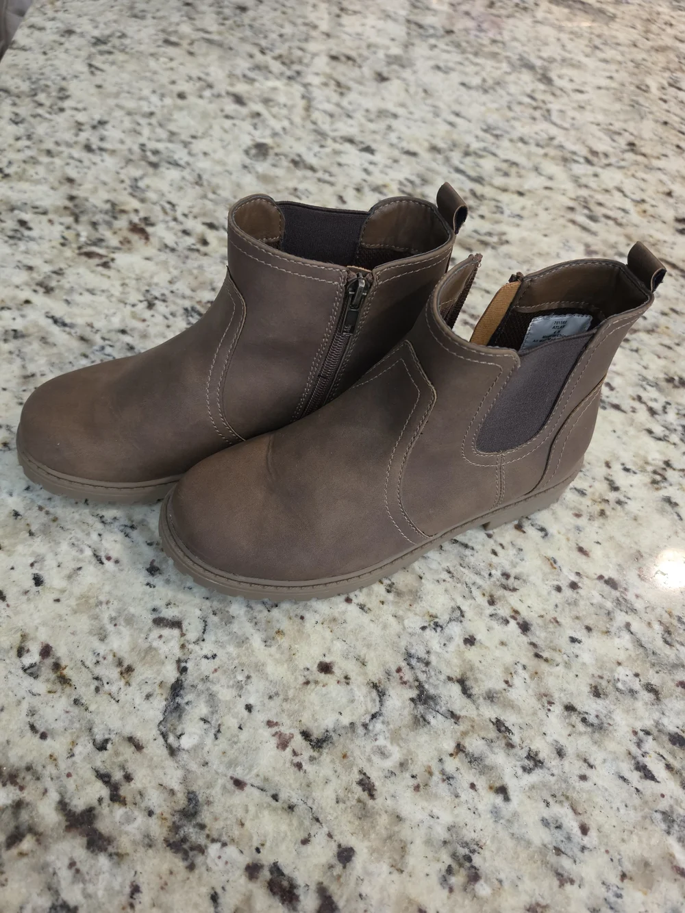 Kids Brown Chelsea Zip Ankle Boots